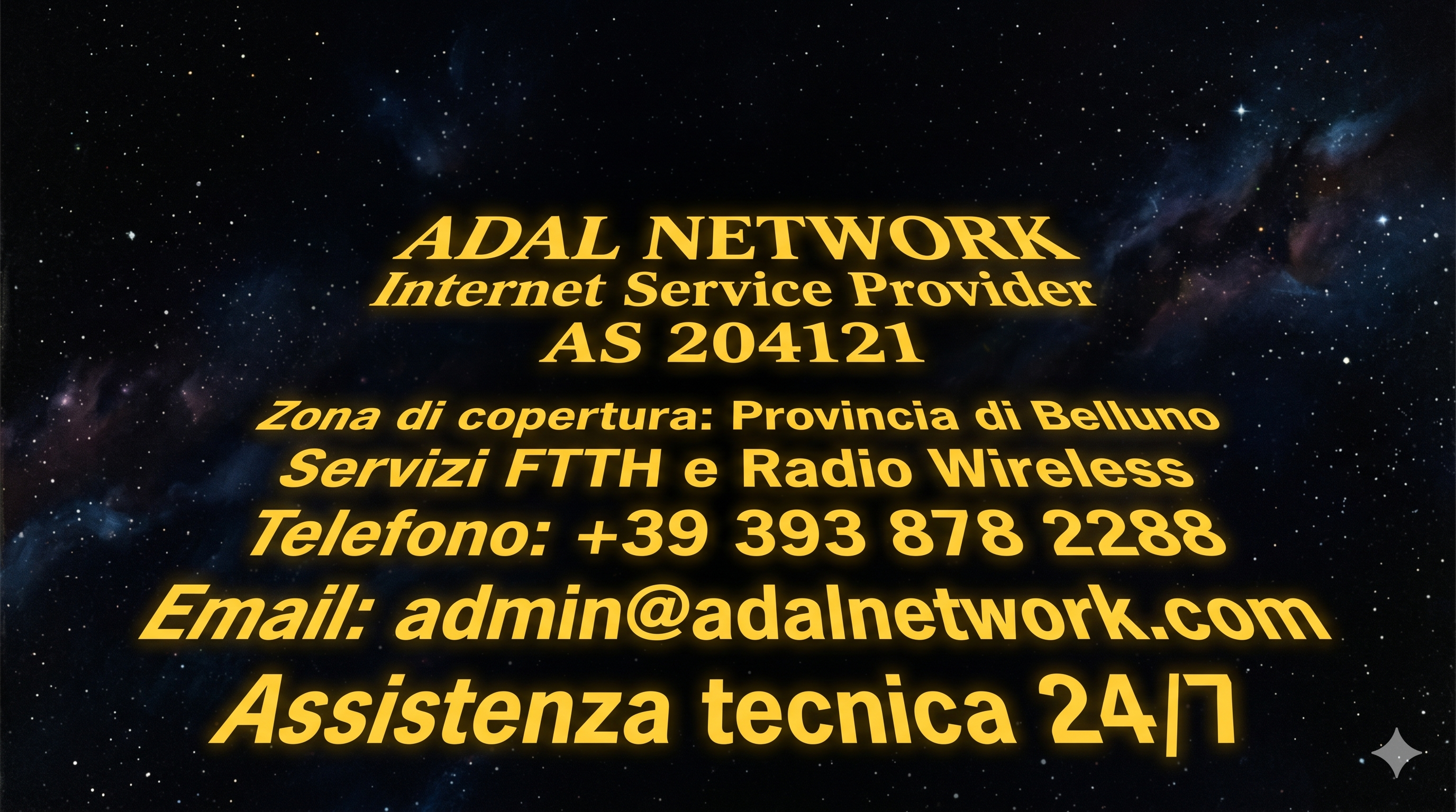 ADAL Network — Internet Service Provider, AS 204121, Provincia di Belluno